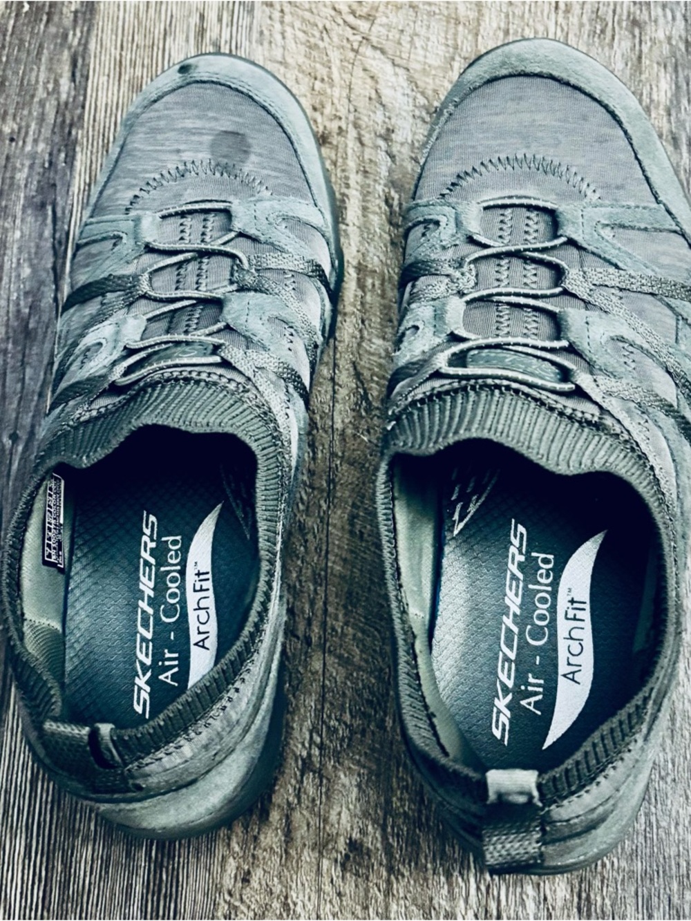 Skechers Air-Cooled Arch Fit Grey Tone Lace-Up Sneakers